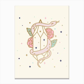 Magical Snake And Crystal Canvas Print