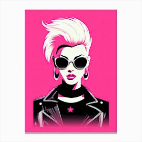 Minimalist Punk Passion in Pink Canvas Print