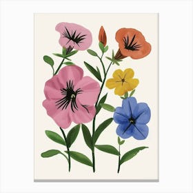 Painted Florals Petunia 2 Canvas Print