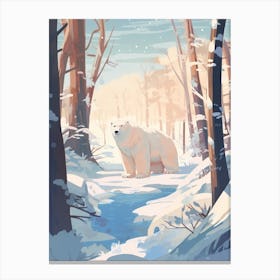 Winter Polar Bear 1 Illustration Canvas Print