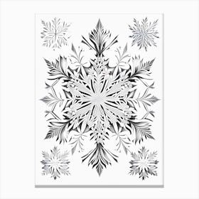 Crystal, Snowflakes, William Morris Inspired 2 Canvas Print