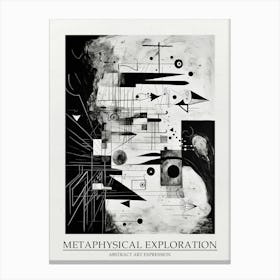 Metaphysical Exploration Abstract Black And White 4 Poster Canvas Print