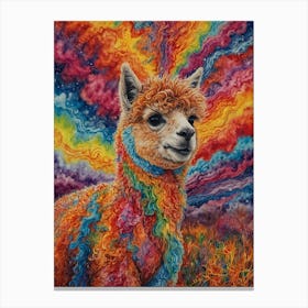 Rainbow Llama 2 Canvas Print