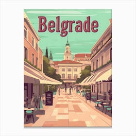 Aihrgdesign A Classic 1960s Travel Poster For Belgrade 1 Canvas Print