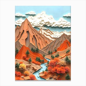 Assemblage 03 Orange Mountains Canvas Print