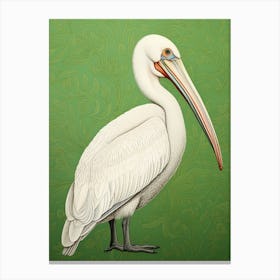 Ohara Koson Inspired Bird Painting Pelican 4 Canvas Print