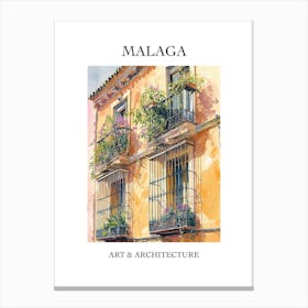 Malaga Travel And Architecture Poster 1 Canvas Print