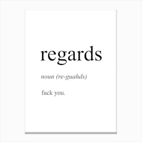 Regards Email Definition Meaning Canvas Print