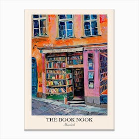 Munich Book Nook Bookshop 3 Poster Canvas Print