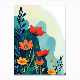 Poppies In The Field Canvas Print