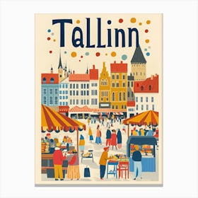 Aihrgdesign A 1970s Inspired Travel Poster For Tallinn Canvas Print