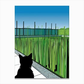 Cat In The Grass 2 Canvas Print