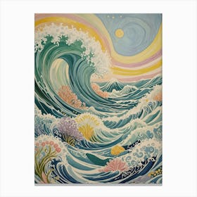 Pastel Ocean Waves Canvas Print