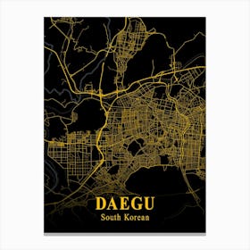 Daegu Gold City Map 1 Canvas Print