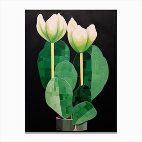 Modern Abstract Cactus Painting Easter Cactus 1 Canvas Print