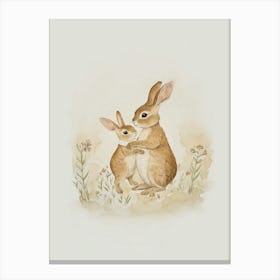 Hare And Bunny Canvas Print