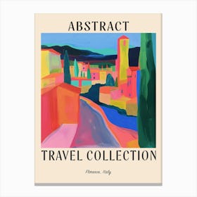 Abstract Travel Collection Poster Florence Italy 3 Canvas Print