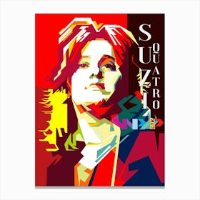 Suzi Quatro Rock N Roll Blues Singer Musician Pop Art WPAP Canvas Print