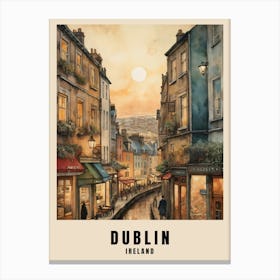 Dublin City Ireland Travel Poster (23) Canvas Print