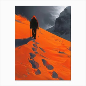 Man Walking Up A Mountain Canvas Print