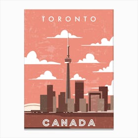 Toronto, Canada — Retro travel minimalist poster 1 Canvas Print