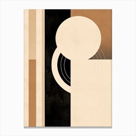 Beige Whirlwind: Abstract Bauhaus Canvas Print