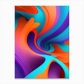 Abstract Colorful Waves Vertical Composition 22 Canvas Print