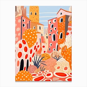 Ostia, Italy, Illustration In The Style Of Pop Art 1 Canvas Print