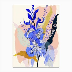 Colourful Flower Illustration Delphinium 2 Canvas Print