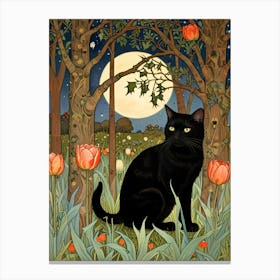 William Morris Cat In The Woods 14 Canvas Print