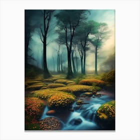 Stream In The Forest 7 Canvas Print