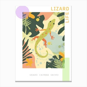 Lime Green Crested Gecko Abstract Modern Illustration 5 Poster Canvas Print