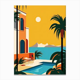 Costa Del Sol, Spain, Bold Outlines 1 Canvas Print