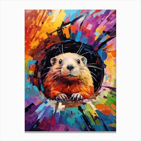 Groundhog In A Hole Canvas Print