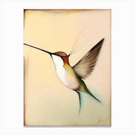 Hummingbird Symbol Abstract Painting Canvas Print