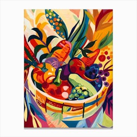 Matisse Inspired, Basket Of Fruits And Vegetables, Fauvism Style Canvas Print