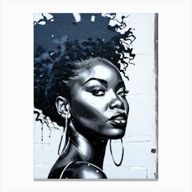 Graffiti Mural Of Beautiful Black Woman 243 Canvas Print