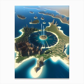 Minecraft Island Canvas Print