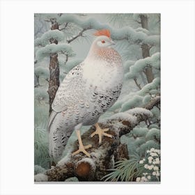 Ohara Koson Inspired Bird Painting Grouse 4 Canvas Print