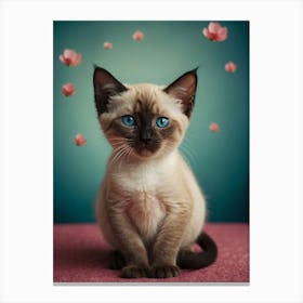 Siamese Kitten Canvas Art Canvas Print