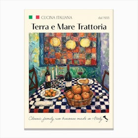 Terra E Mare Trattoria Trattoria Italian Poster Food Kitchen Canvas Print