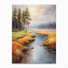 Autumn Landscape Painting . 2 Canvas Print