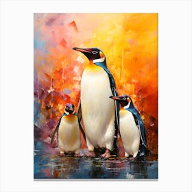 Polar Affection Penguins Together Canvas Print