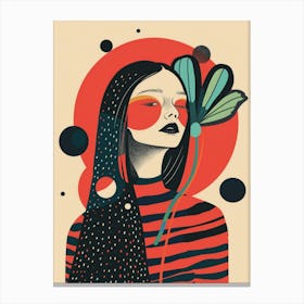 Girl With Flower 1 Canvas Print