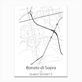 Bonate Di Sopra,Italy Minimalist Map Canvas Print