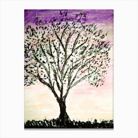 Tree At Sunset Canvas Print