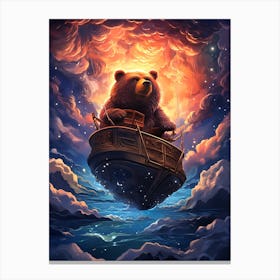 Bear In A Boat Canvas Print