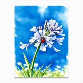 Ladybug On A Flower Canvas Print