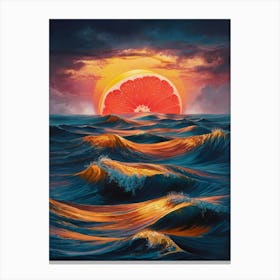 Sunset Over The Ocean 10 Canvas Print