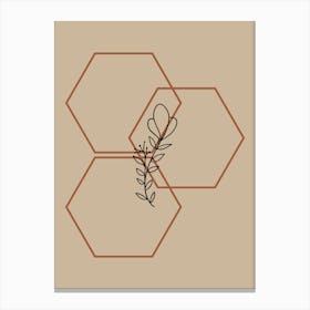 Hexagons With A Flower Canvas Print